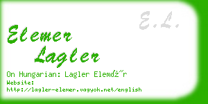 elemer lagler business card